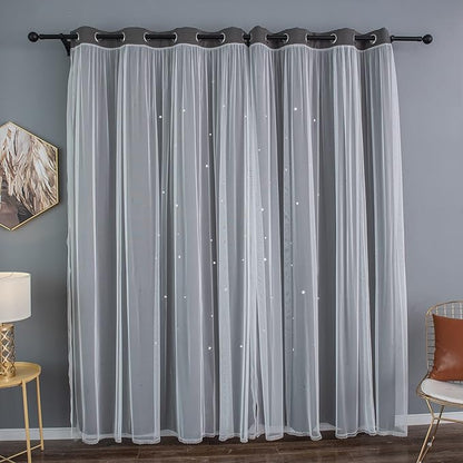 Kinryb Kids Blackout Curtains for Bedroom/Living Room/Classroom, Sheer Overlay - Image 8