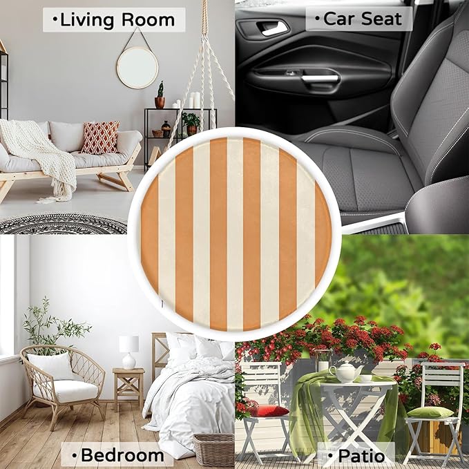 Stripes Geometric Pattern Foam Padded Seat Cushion - Image 7