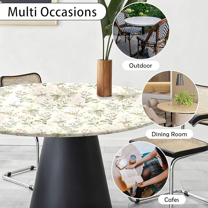 Floral Fitted Round Tablecloth - Image 4