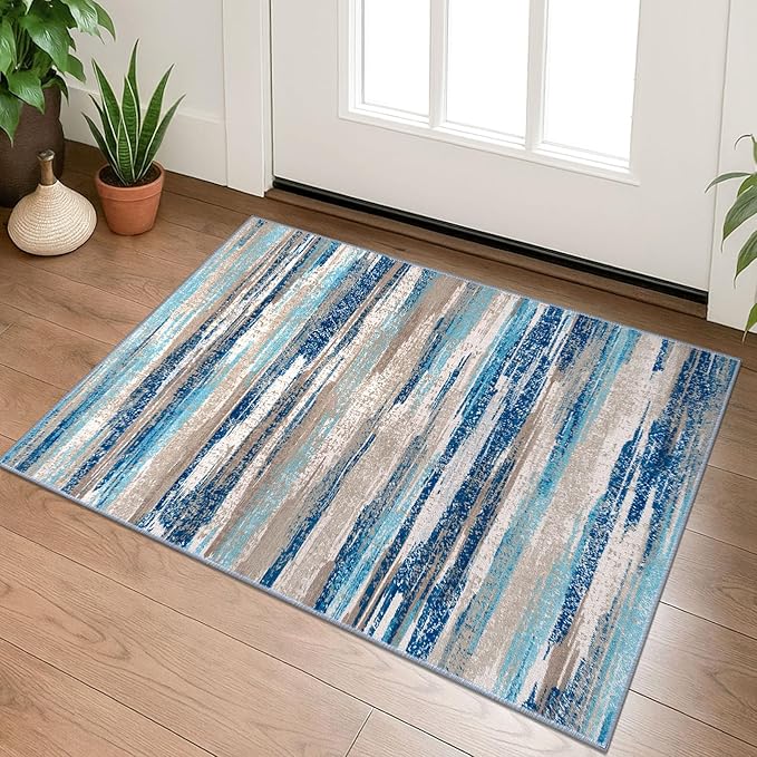 Small Abstract Area Rug, Entryway Rug Washable Door Mat Indoor Entrance by lansny
