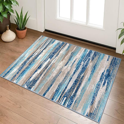 Small Abstract Area Rug, Entryway Rug Washable Door Mat Indoor Entrance by lansny