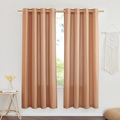 NICETOWN Thick Linen Burlap Terracotta Curtains, Privacy Curtains That Let by NICETOWN