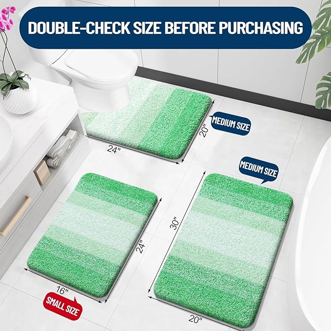 OLANLY Bathroom Runner Rugs 70x24, Extra Soft Absorbent Microfiber Bath Rugs - Image 2