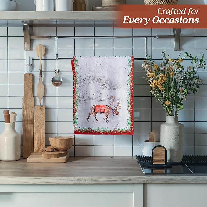 Maison d' Hermine Kitchen Towels Set of 3 100% Cotton 20" x 27.5" Reusable - Image 5