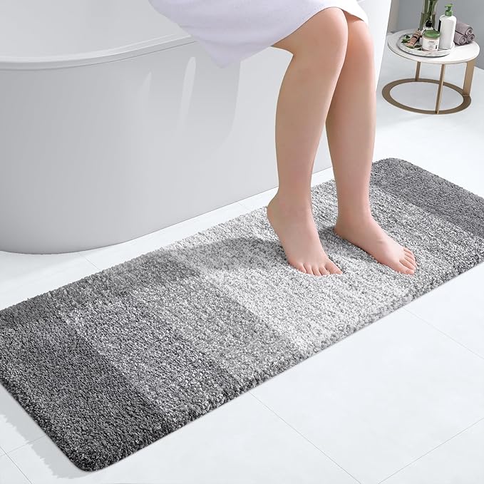 OLANLY Bathroom Runner Rugs 47x17, Extra Soft Absorbent Microfiber Bath Rugs by OLANLY