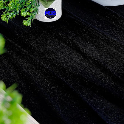 MDS Halloween Chiffon Table Runner - 10 Pack, 29 x 120 Inches, 10ft Each - Sheer Spooky Table Runners for Haunted House Parties, Trick-or-Treat Tables, Witchy Décor, Wedding & Events - Black