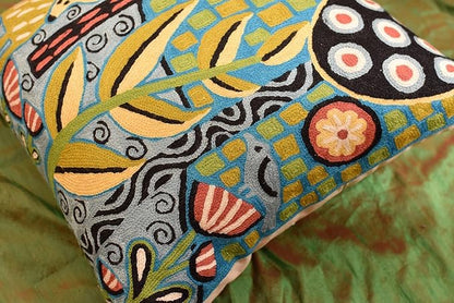 Turquoise Tree of Life Throw Pillow Cover Karla Gerard Plant Pillowcase Deer - Image 3