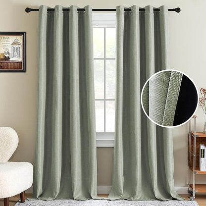 H.VERSAILTEX 95% Blackout Linen Curtains 108 Inches Long by HVERSAILTEX