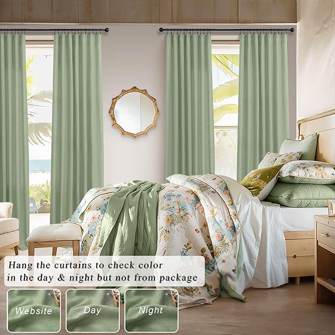 Light Sage Curtains 90 Inches Long - Image 6