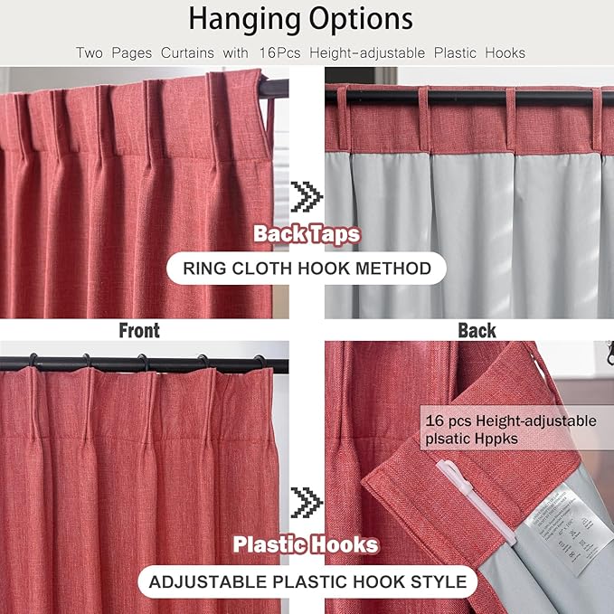IVAPUPU Linen Pinch Pleated 100% Blackout Curtains - Image 7