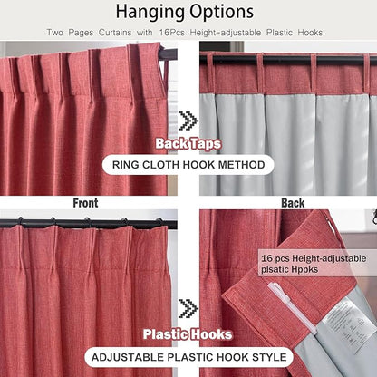IVAPUPU Linen Pinch Pleated 100% Blackout Curtains - Image 7