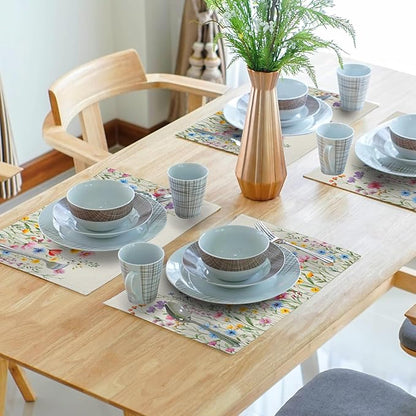 Giwawa 4PCs Spring Floral Placemats Summer Wildflowers Place Mat 12x18 Inch - Image 7