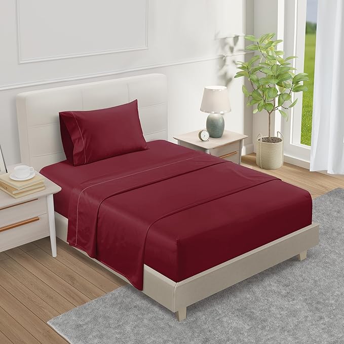 CHATEAU HOME COLLECTION 100% Egyptian Cotton Sheets Twin Size, Soft & Comfy by CHATEAUHOMECOLLECTION