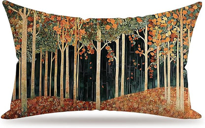 Rustic William Morris Inspired Autumn Forest Decor Pillow Covers 18x18 by Unknown