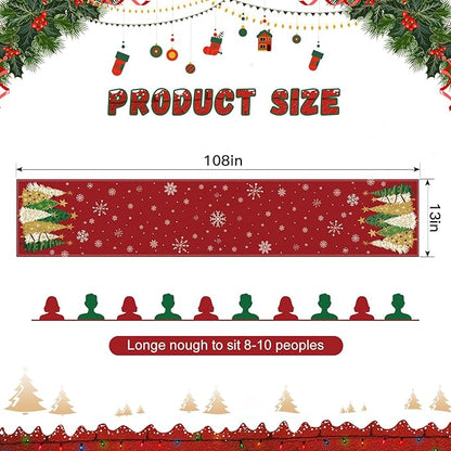 OTOSTAR Snowflakes and Christmas Tree Table Runner, Xmas Seasonal Winter - Image 6