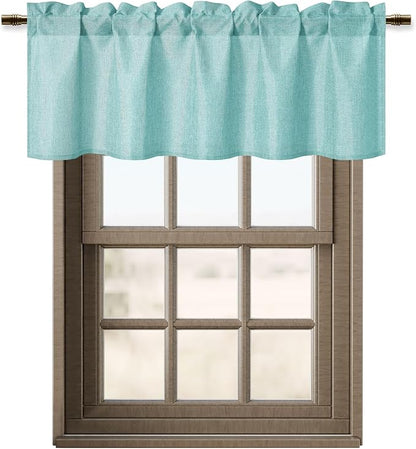 Hiasan Faux Linen Valance Curtains Rod Pocket Light Filtering Window Valance - Image 7