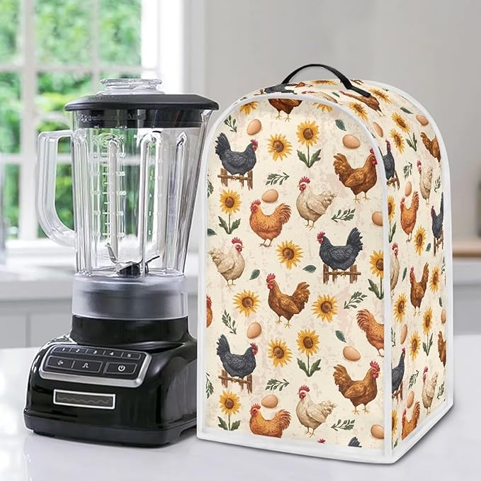 Talayituse Rooster Chicken Egg Sunflower Print Blender Dust Cover - Image 5