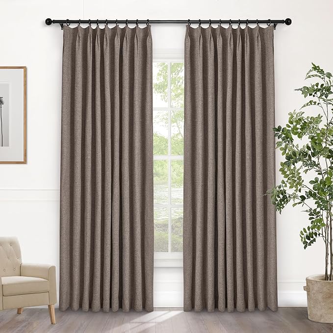 Macochico Pinch Pleated Full Blackout Curtains by Macochico
