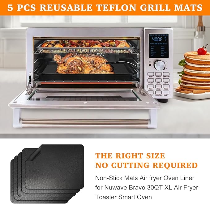 Air Fryer Liners Reusable Teflon Mats Compatible - Image 2