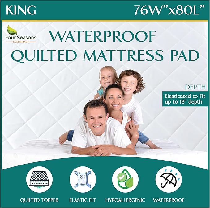 King Size Quilted Mattress Pad by FourSeasonsEssentials