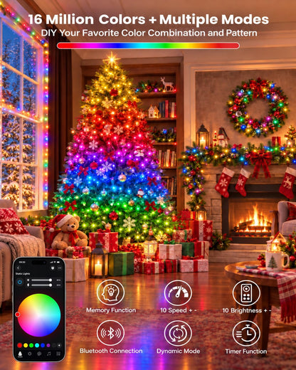 240LED Smart Color Changing String Lights 92FT Halloween Lights App Remote