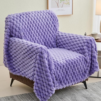 NEWCOSPLAY Super Soft Twin Blanket Lavender Premium Silky Flannel Fleece 3D - Image 9