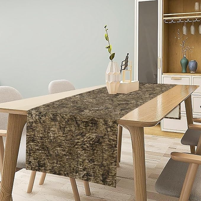 Forest Tree Bark Table Runner, Retro Camo Rustic Country Old Trunk Wood Table - Image 3