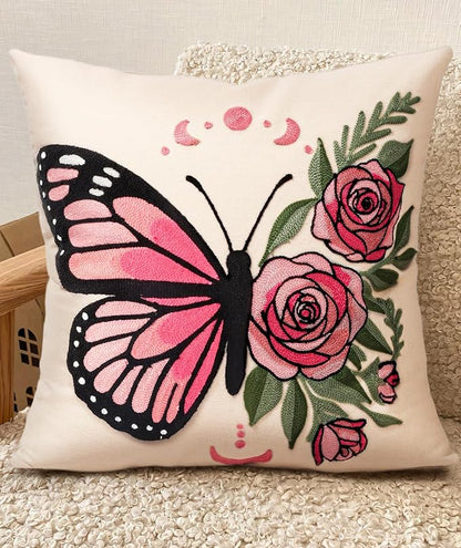 Embroidered Throw Pillow Covers 18x18 Inch by Kokaaee