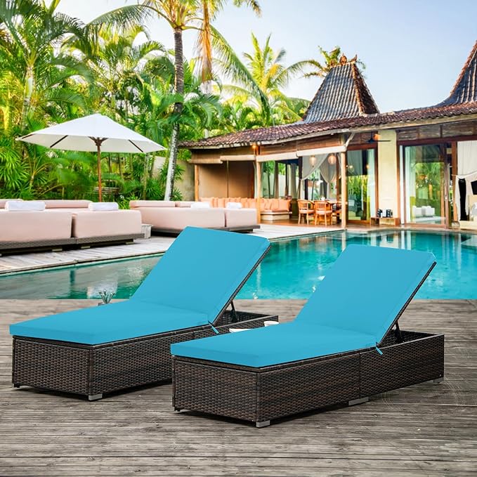 Chaise Lounge Cushions Outdoor Set of 2 - Image 2