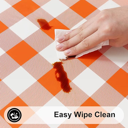 Smiry Rectangle Picnic Table Cloth, Elastic Waterproof Fitted Vinyl Tablecloths - Image 4