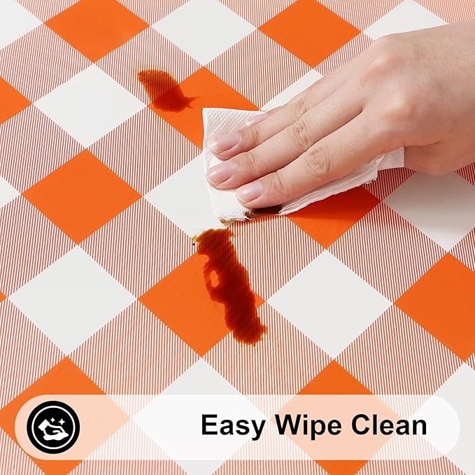 Smiry Rectangle Picnic Table Cloth, Elastic Waterproof Fitted Vinyl Tablecloths - Image 4
