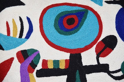 Picasso Inspired Decorative Pillow Cover Hand Embroidered Abstract Toss Pillows - Image 3