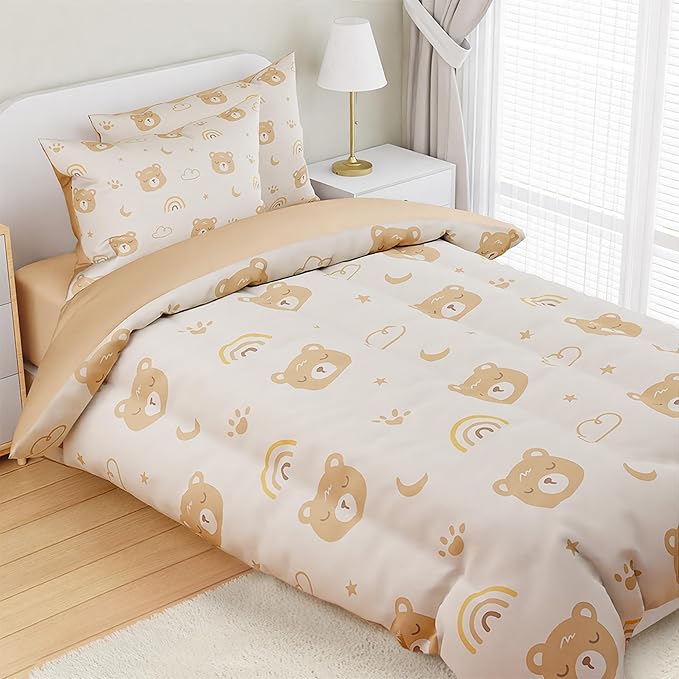 SANDJEST Bear Comforter Set Twin Size 68x86in - Image 5