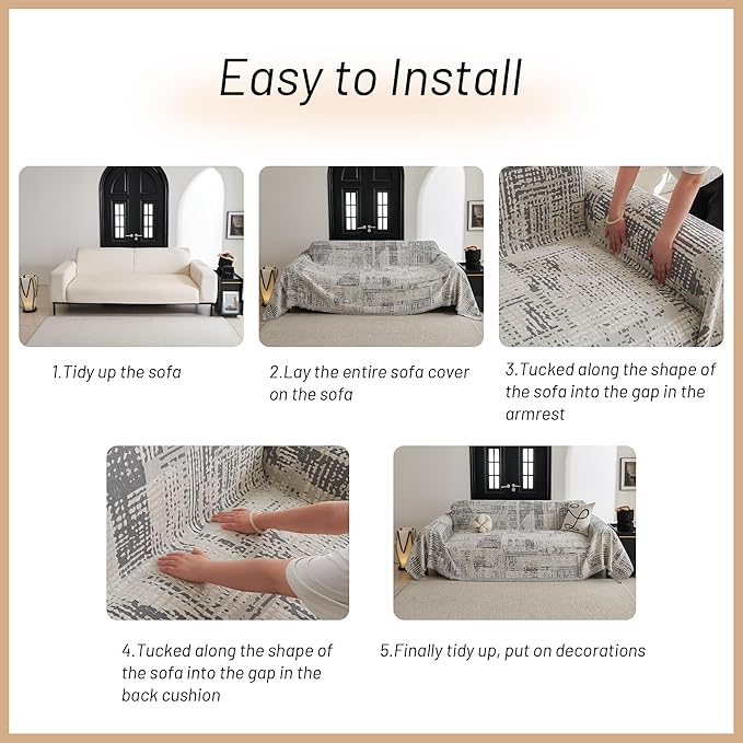 MYSKY HOME Boho Sofa Covers, Couch Covers - Image 7