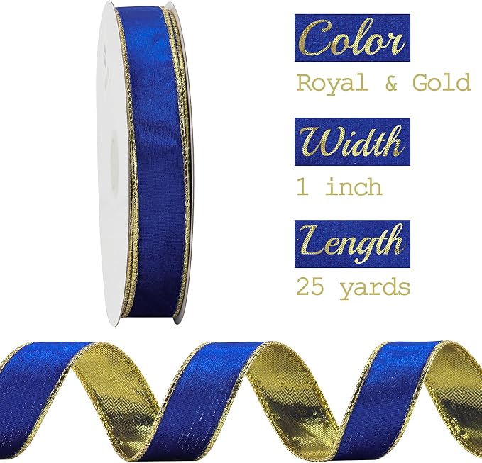 MEEDEE Crushed Royal Blue Velvet Ribbon - Image 2
