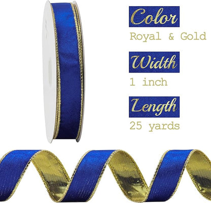 MEEDEE Crushed Royal Blue Velvet Ribbon - Image 2