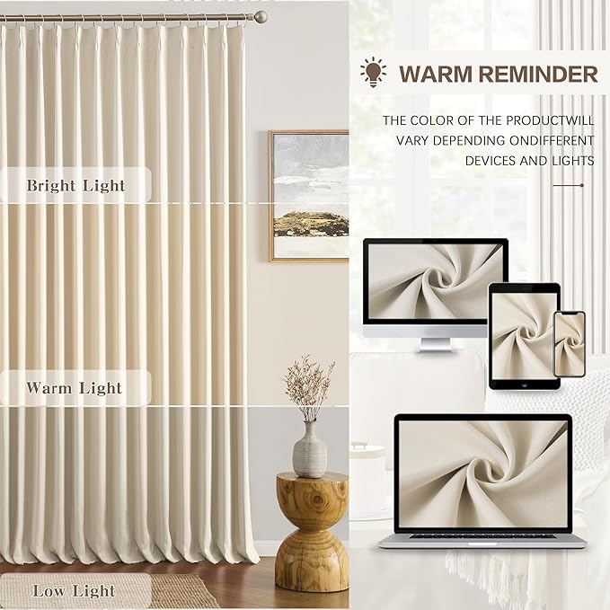 KEQIAOSUOCAI Blackout Sliding Glass Door Curtains 2 Panels Set, 80 Inch Wide - Image 7