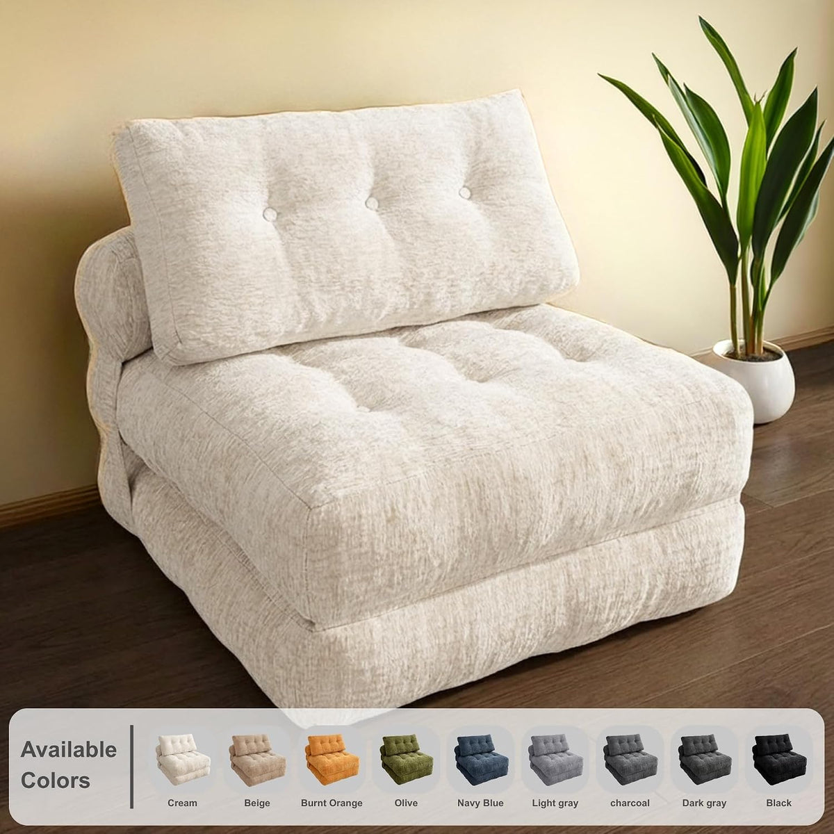 · redearth · boneless folding sofa bed floor shown in use
