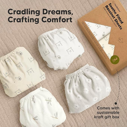 2-Pack Organic Bassinet Sheets for Girls, Boys - Image 9