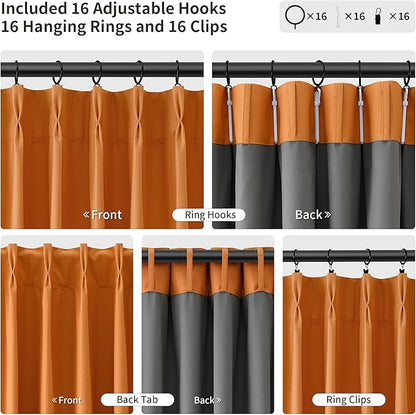 Pinch Pleated Linen 100% Blackout Curtains 84 Inch Length 2 Panels Insulated - Image 3