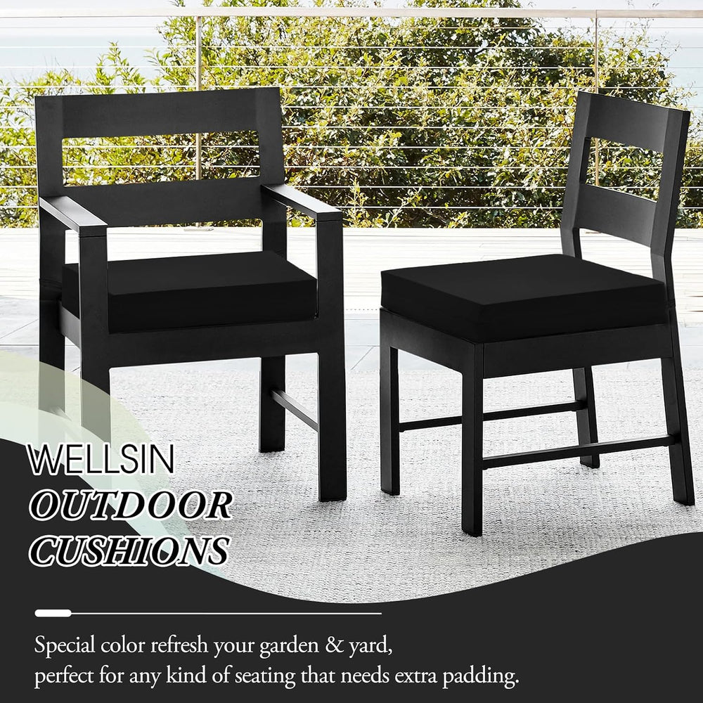 Wellsin Outdoor Chair Cushions for Patio Furniture, 3-Year Color Fastness Pat...