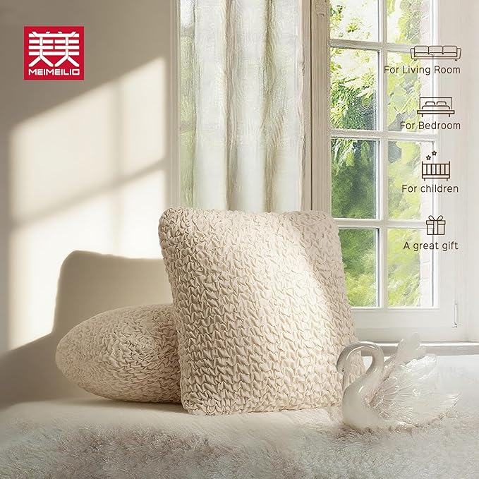 Decorative Throw Pillow Cover Elastic Couch Pillow Covers 18 x 18 & 20 x 20 Inch - Image 8