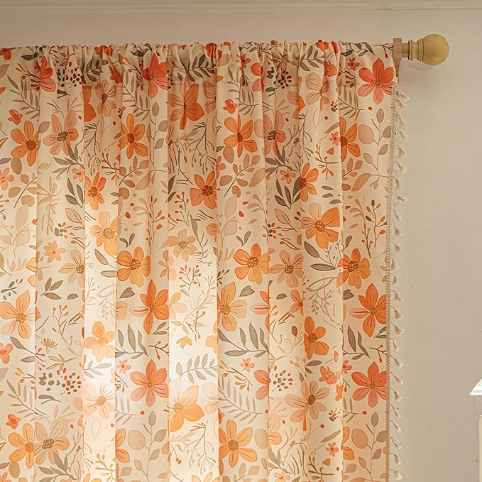 ENJOYBRIDAL Floral 84 Inch Curtains - Image 4