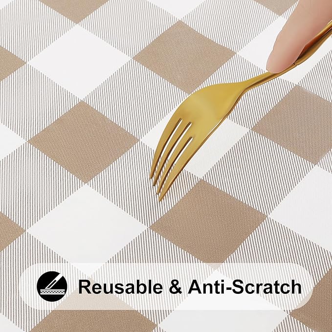 Smiry Rectangle Picnic Table Cloth, Elastic Waterproof Fitted Vinyl Tablecloths - Image 7