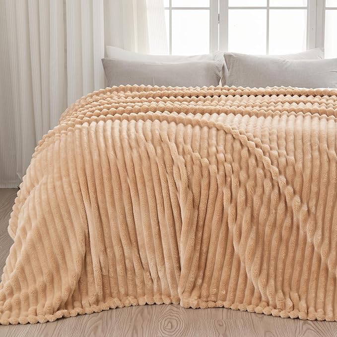 NEWCOSPLAY Super Soft Queen Blanket Brown Premium Silky Flannel Fleece 3D by NEWCOSPLAY