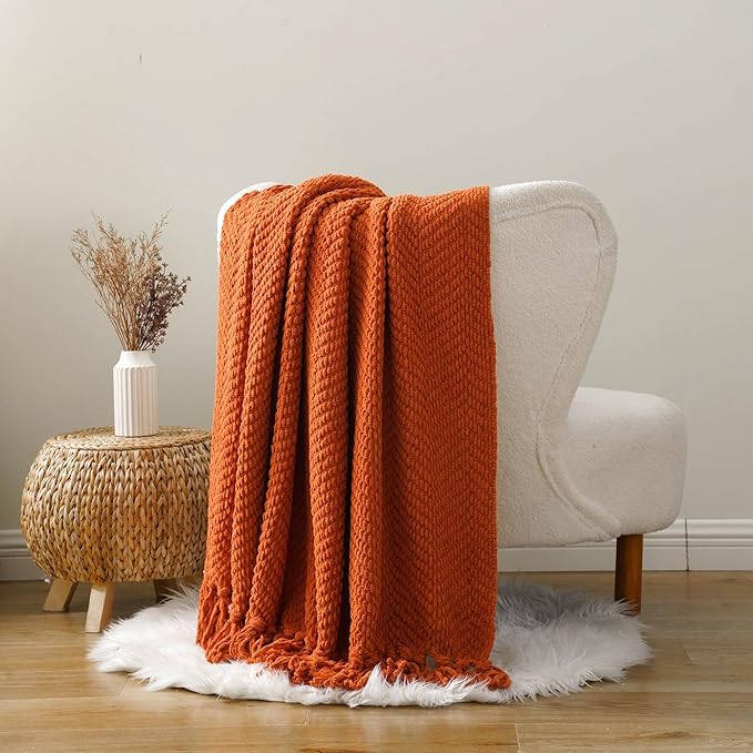 BATTILO HOME Burnt Orange Throw Blanket - Image 7