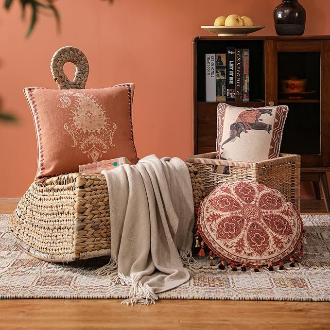 patdrea Floral Linen Decorative Throw Pillow Covers Set Soft Durable Cushion - Image 6