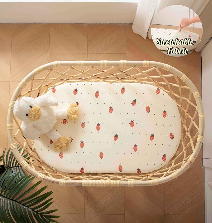 SDY Jersey Strawberry Bassinet Sheets - Image 3
