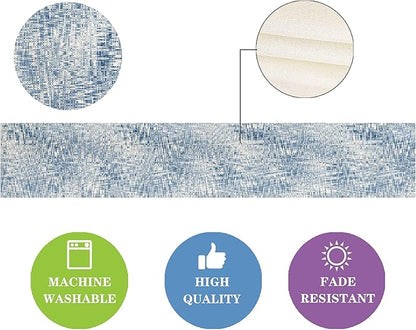 Blue Table Runner Modern Art Table Runner 72 Inches Long Dresser Scarves Coffee - Image 2