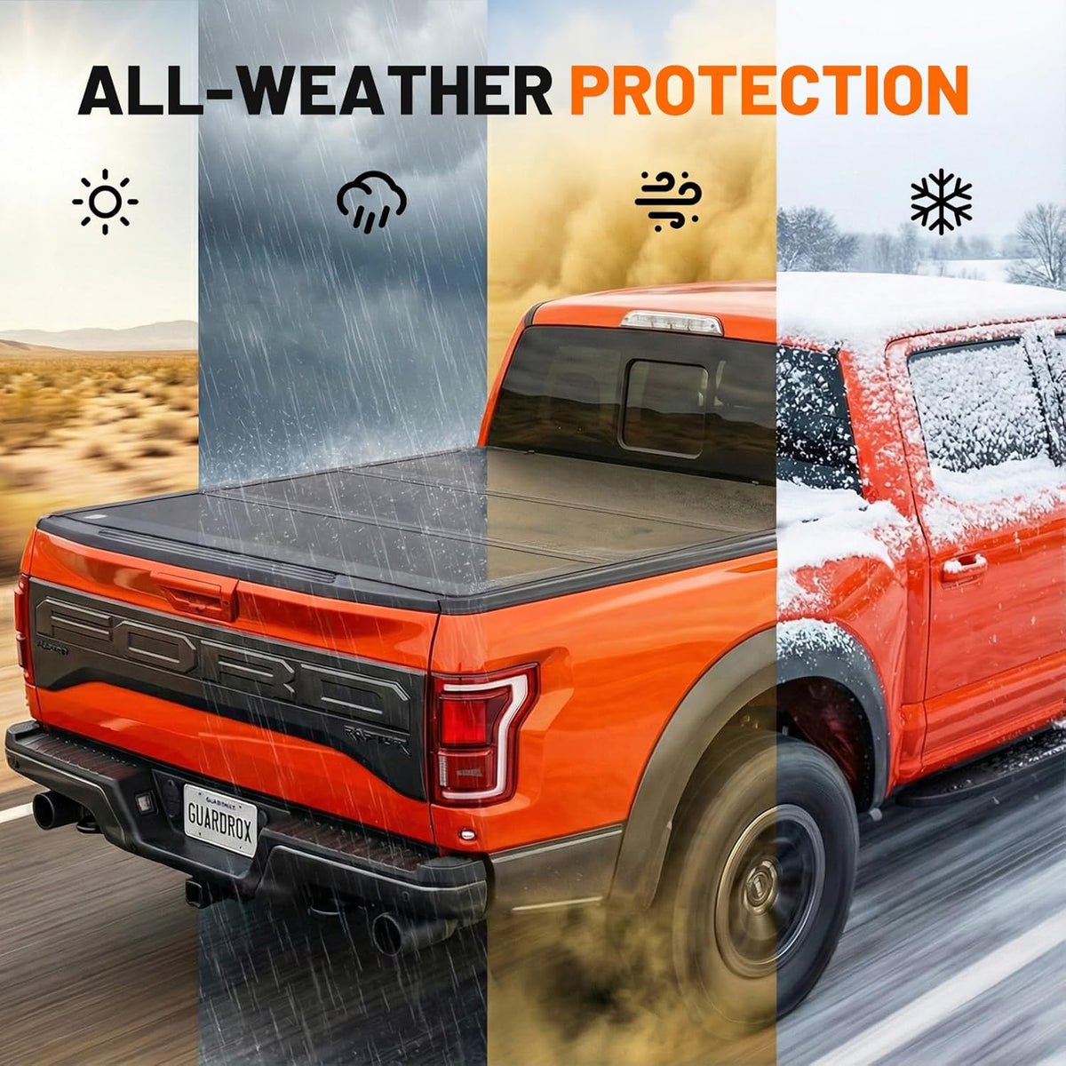 l5 low profile hard tri-fold truck tonneau cover showing dimensions